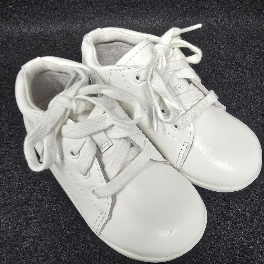 Stride Rite SRT Elliot Baby Toddler 7M White Leather Walking Shoes BB35749 Boys